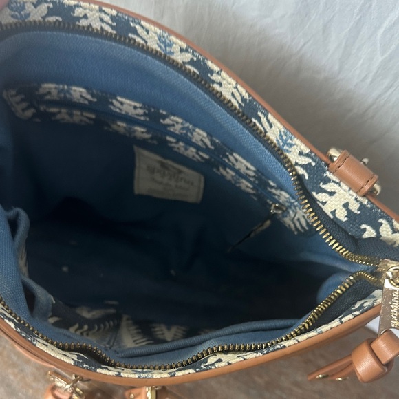 Spartina 449 Tan and Navy Crossbody Bag - Picture 6 of 9